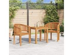 Silla de madera maciza de teca con respaldo redondo DKD Home Decor