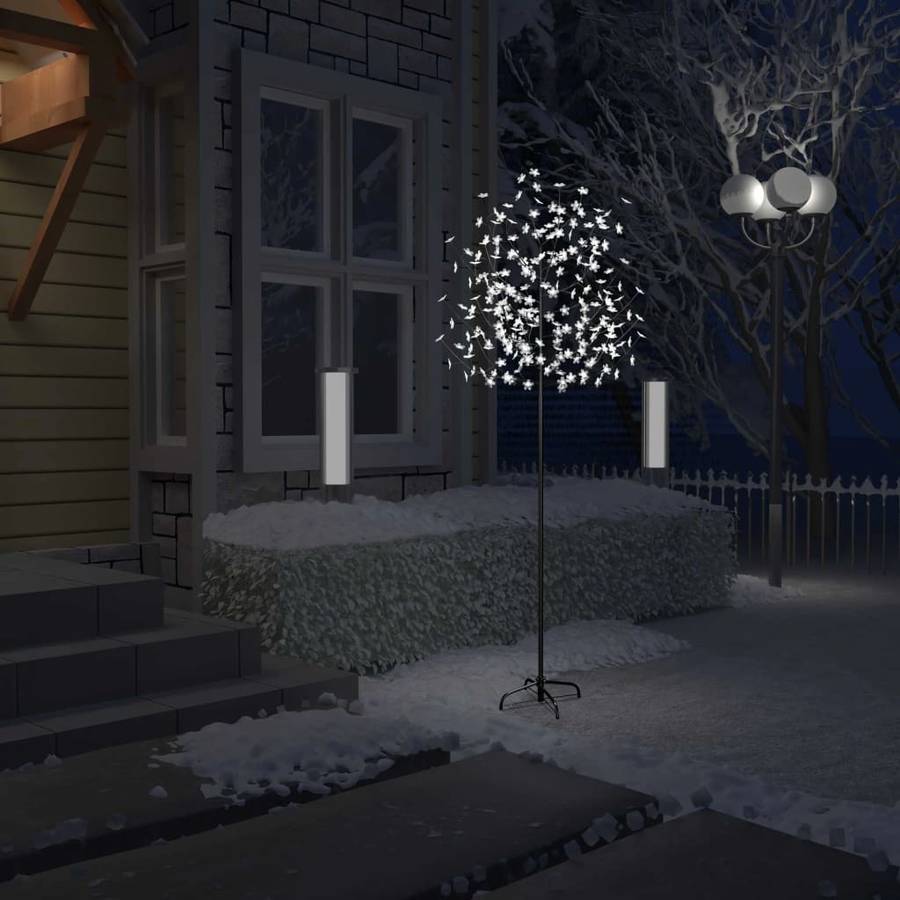 Árbol de Navidad VIDAXL Flor de Cerezo 220 Luces LED Blanco Frio (Plástico - Metal - 220 cm)