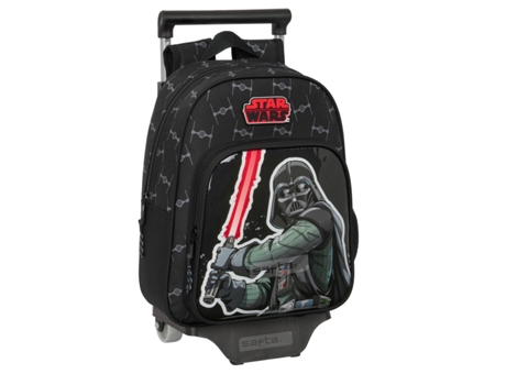 Mochila Escolar con Ruedas STAR WARS The fighter (Negro - Poliéster 300D)