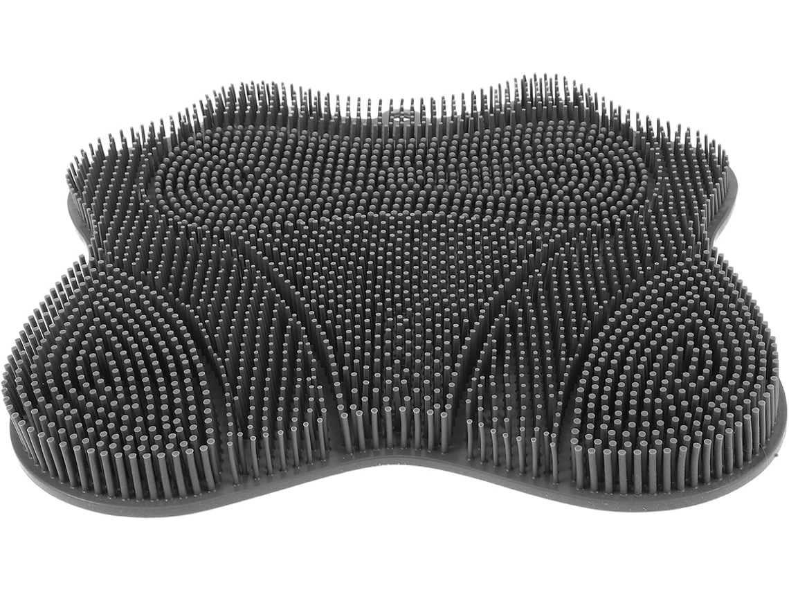 Tapis De Exfoliant En Silicone Para Pieds Con Ventouses Antidérapantes De Bain Gris Compacto Mass...