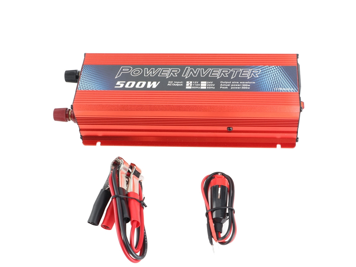 Inversor De Energía Para Coche 500w Convertidor De Onda Senoidal Dc 12v A Ac Con Usb Y Cooler
