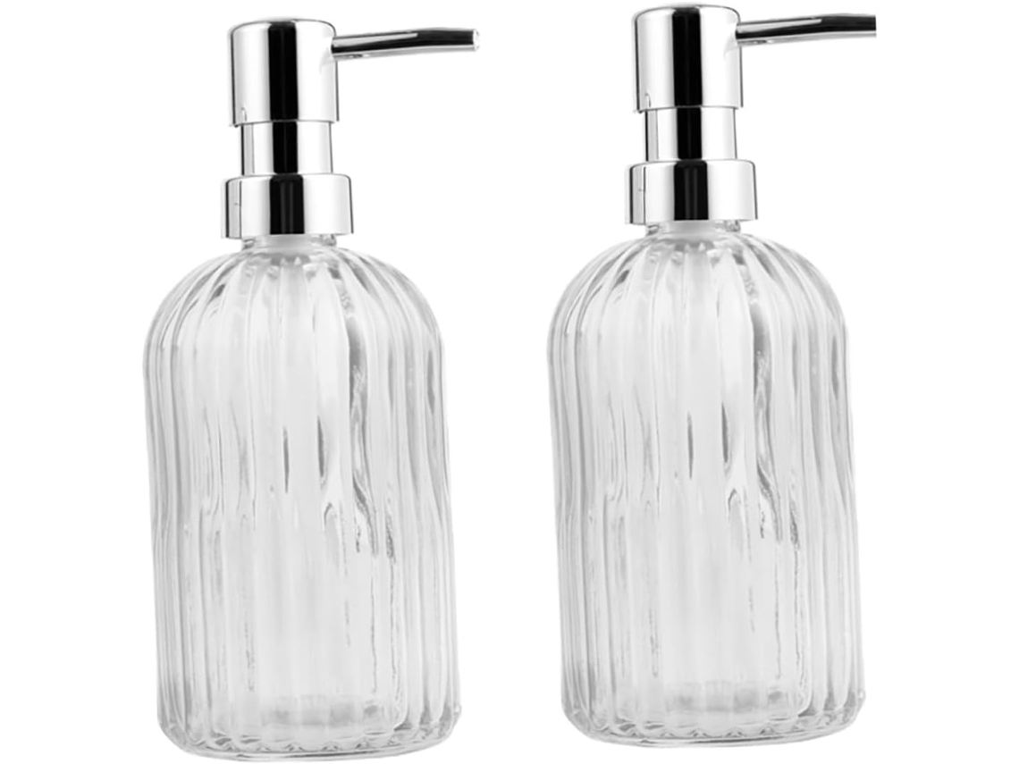 Botella De Vidrio Con Bomba, Reciclable Y Rellenable, De 400 Ml, Juego De 2 Piezas Para Baño Y