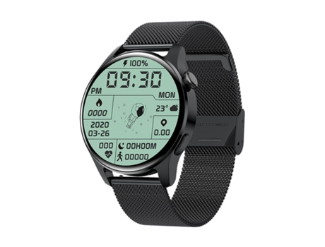 Smartwatch CHRONUS Pantalla curva de 1,28'' 15 días de duración de la batería Negro