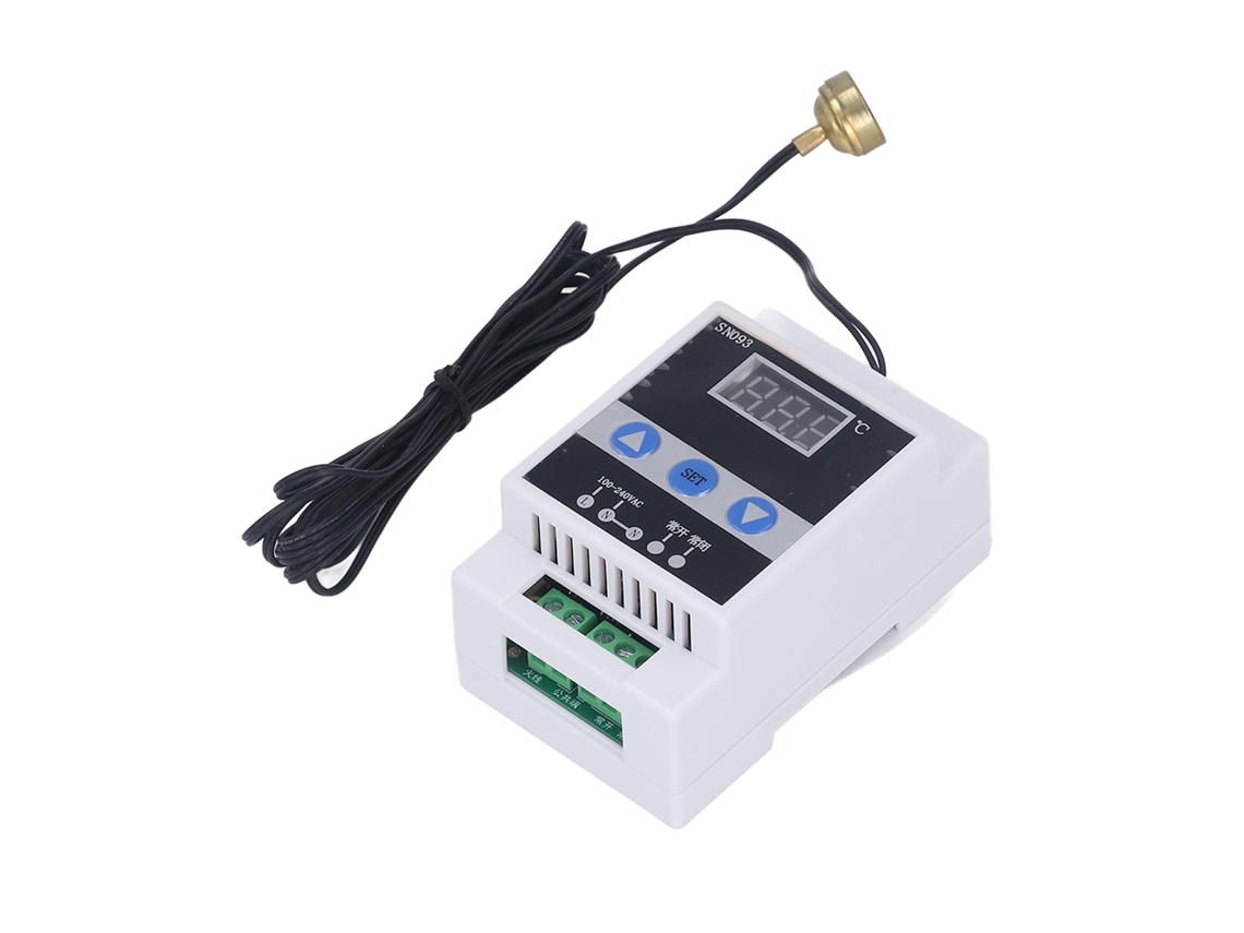Controlador De Temperatura Con Pantalla Digital Termostato De Calefacción Refrigeración 110-240v Sonda Magnética
