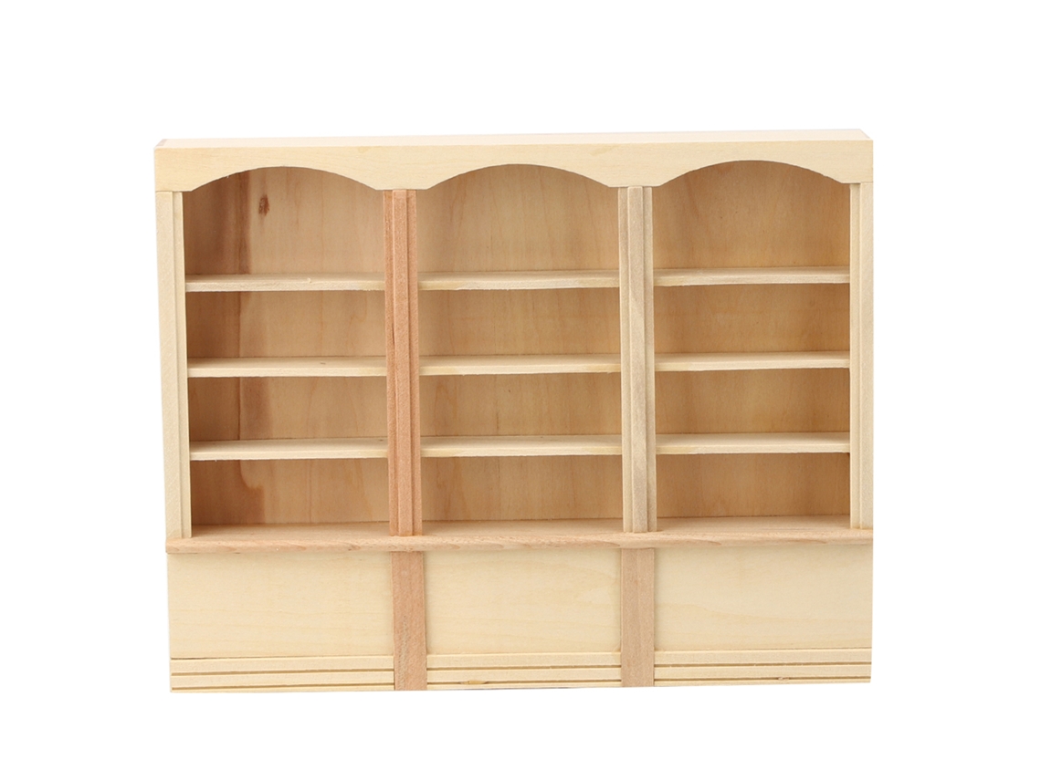 Ats-estante De Libros Simulado En Miniatsura Para Casita De Muñecas, Mueble En Color Madera, Accesorio De Juguete 1:12
