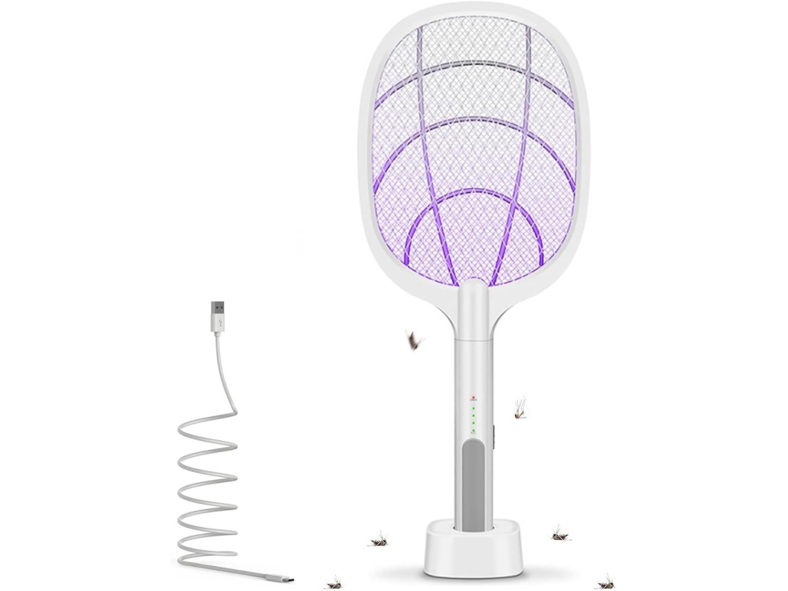 Raqueta Matamoscas Electrica 2 En 1 3000v Mata Mosquitos, Insectos Electrico Usb Recargable 1200mah Coshano