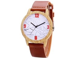 Reloj De Pulsera Para Mujer Y Niña Con Correa De Piel Sintética Y Esfera Grande Con Tres Zonas Horarias (rojo).