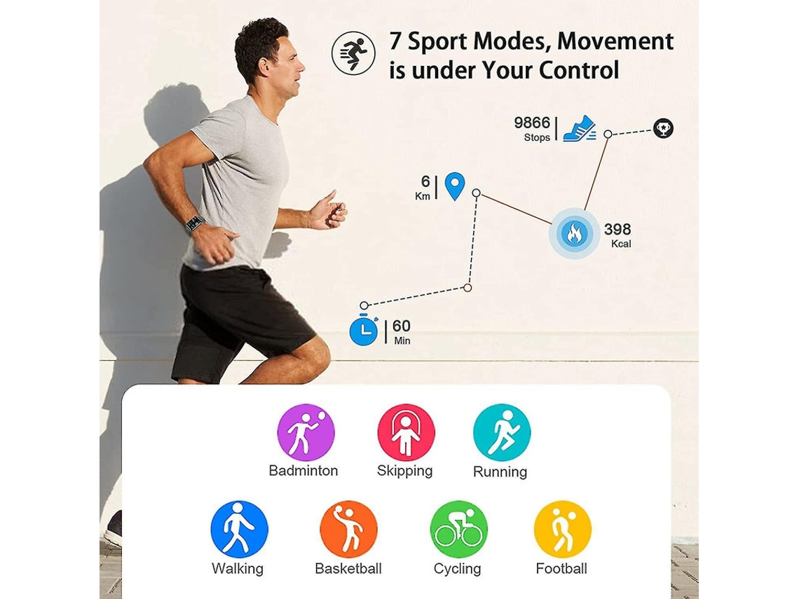 Reloj inteligente Bestvite con monitor de ritmo cardíaco, presión arterial y sueño, compatible con Android e iOS (blanco)