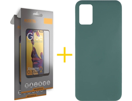 Kit Funda + 2 Protectores de Pantalla Samsung Galaxy A51 ACCETEL Full Silicona Líquida (Verde)