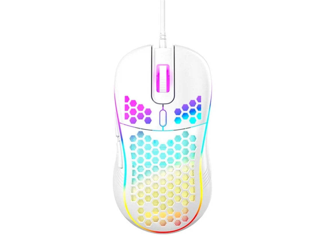 Ratón YIZHOOD 7200DPI Portátil de Gama Alta USB con Cable RGB Gaming Carcasa Celular PC Accesorios para Computadora Portátil Blanco