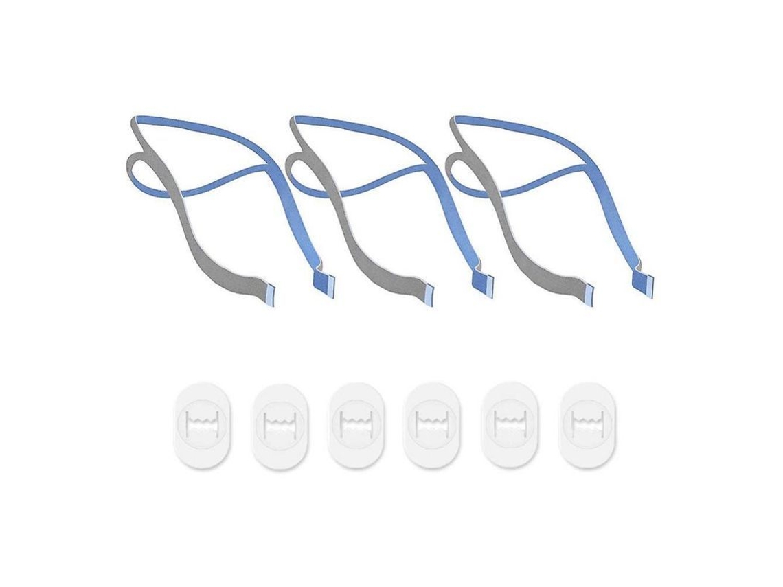 Correa De Repuesto Para Cpap P10 Con 3 Cintas Y 6 Clip Ajustables Nylon Azul Azul