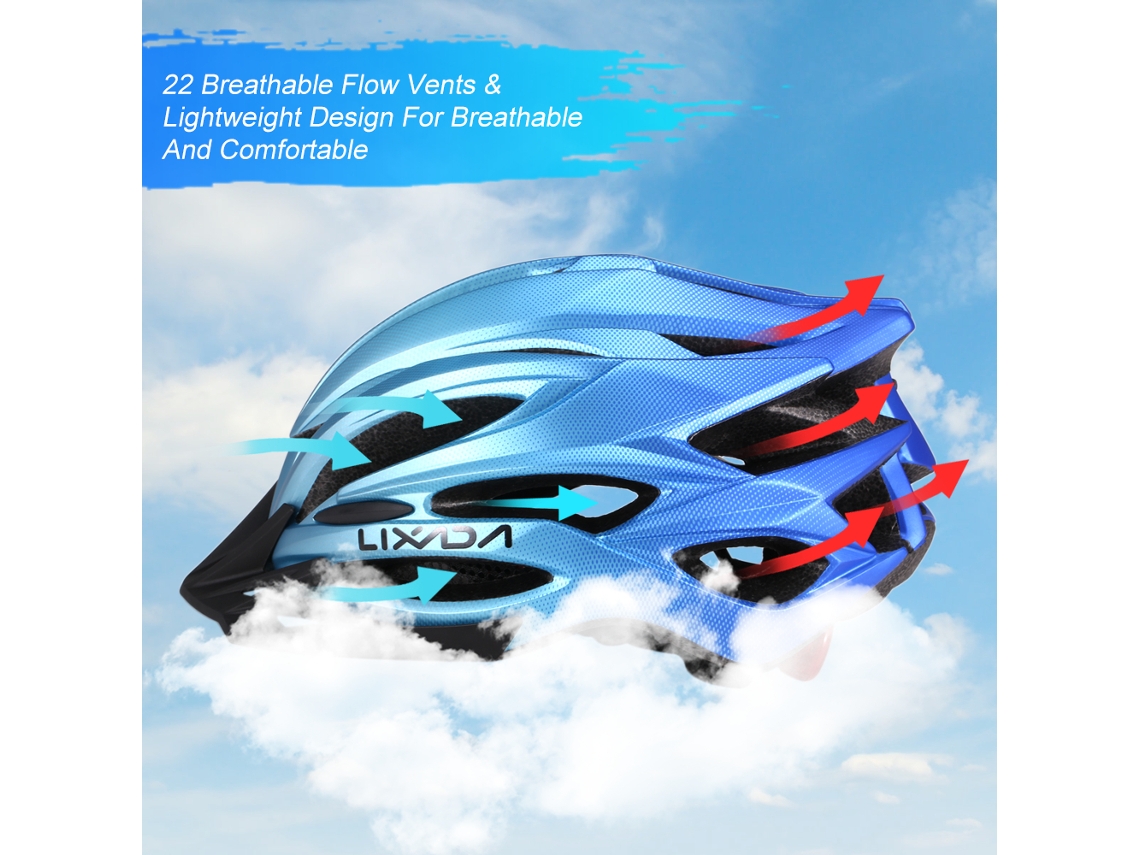 Casco de bicicleta transpirable con luz y visera (sin marca)