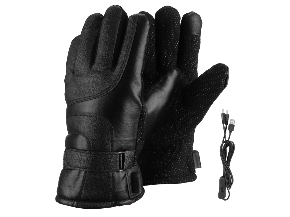 Guantes de moto de invierno Baok con calefacción eléctrica USB y interruptor táctil para pantalla en todos los dedos.