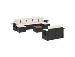 Maison Exclusive - Set De Sofás De Jardín 10 Pzas Cojines Ratán Sintético Negro