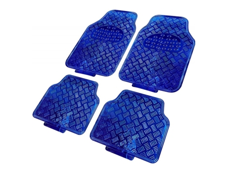 Enerfero Juegos De Alfombrillas Coche Antideslizante 4Pcs Diseño Metálico Universal (Azul) ENEFERO