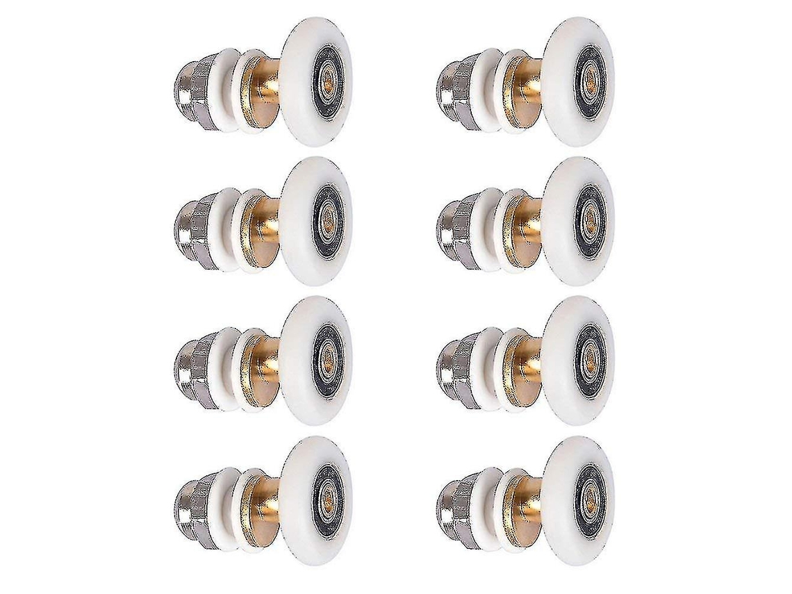 Conjunto De 8 Ruedas Deslizantes Para Puerta De Ducha De Baño Nylon Y Cobre 27mm Reemplazo Perfecto