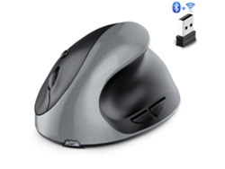 Mouse Vertical Ergonômico Compatível - Recarregável A 2,4 Ghz, Adequado Para Notebooks, Pcs, Desktops, Etc., Cinza.
