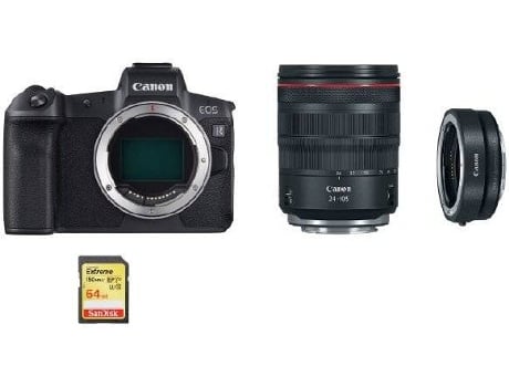 Cámara Instantánea CANON EOS R + Objectivo RF 24-105mm F4L IS USM + EF-EOS R Adaptador + Tarjeta SD 64GB (Full Frame)