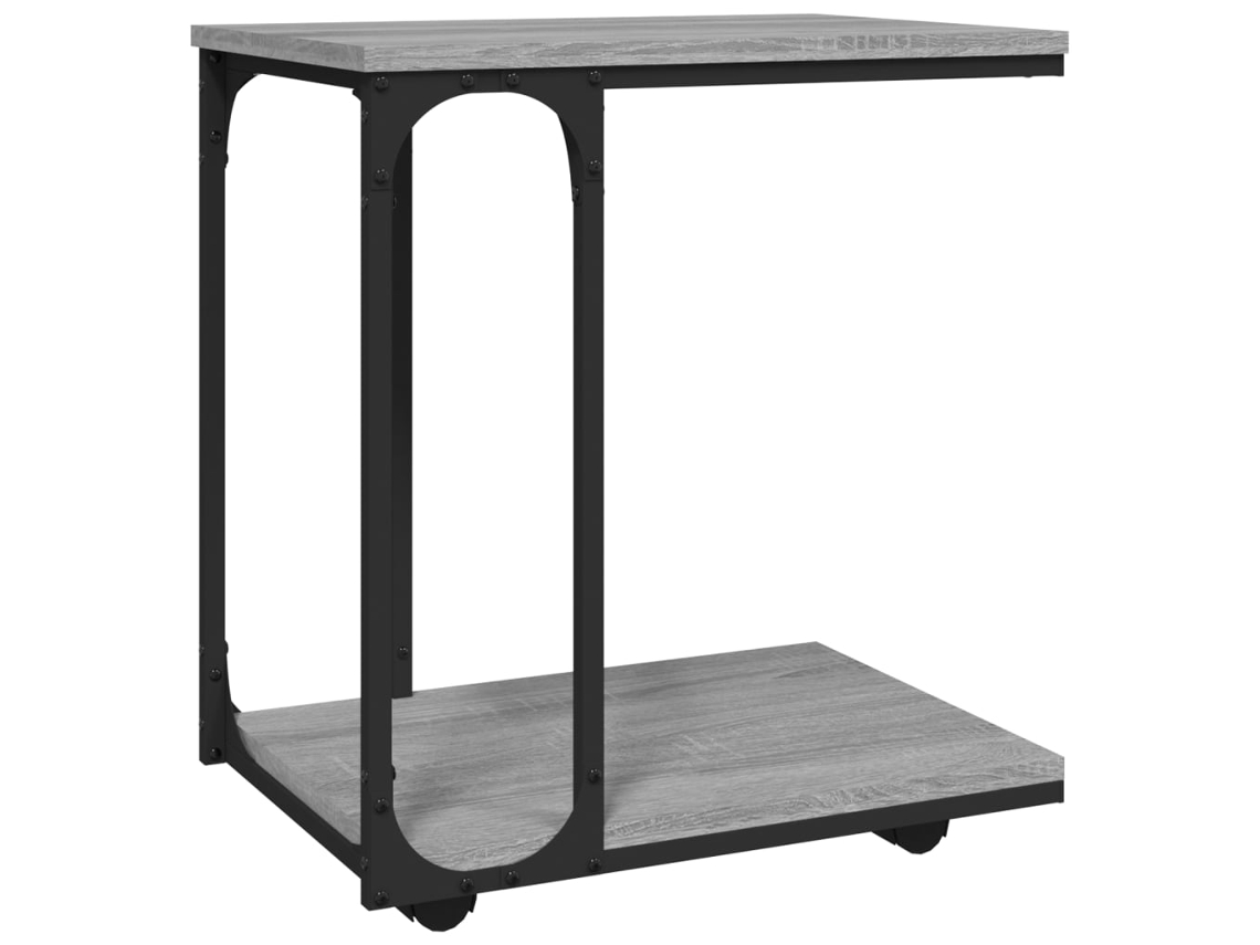Maison Exclusive - Mesa Auxiliar Con Ruedas Madera Gris Sonoma 50x35x55,5 Cm