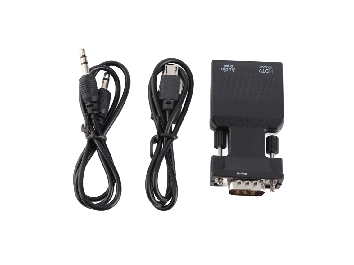 Adaptador De Interfaz Multimedia Vga A Hd Con Cable Vga Macho Activo De 3,5 Mm A Cable De Audio Hembra 1080p 60hz Para Ordenador, Portátil Y Proyector