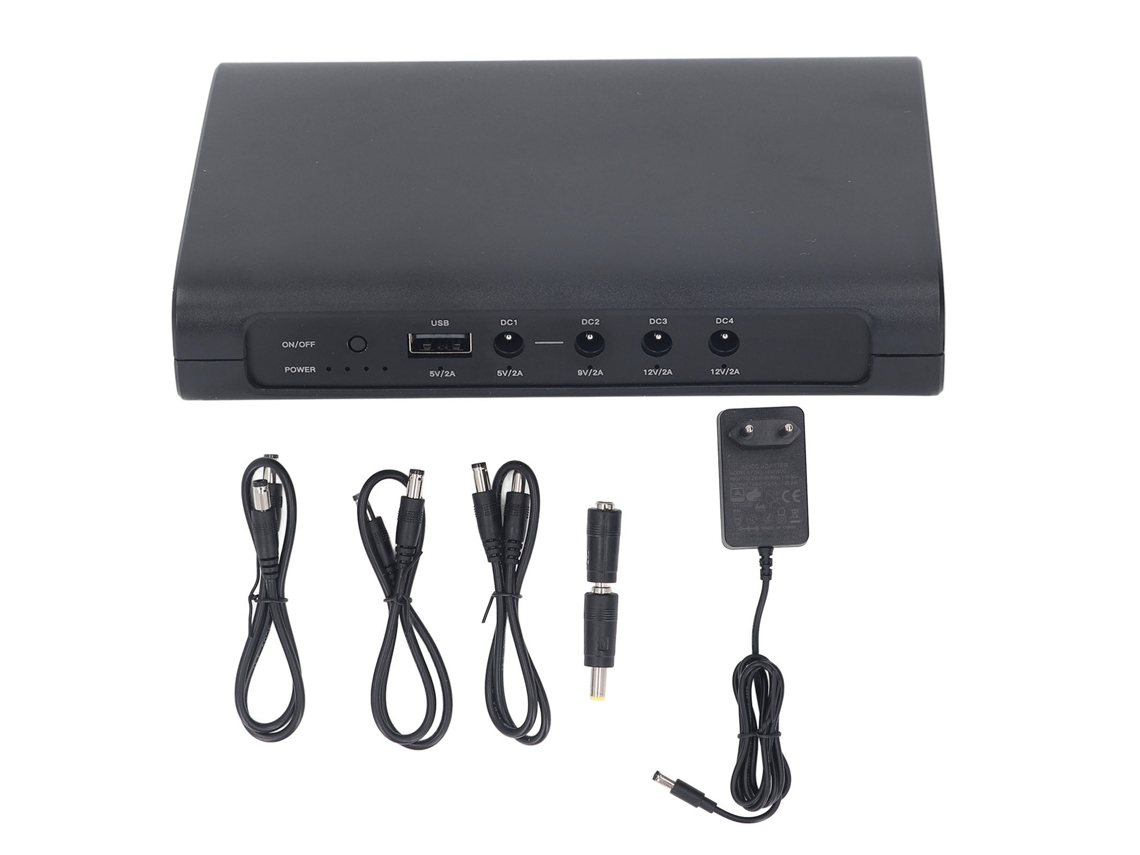 Mini Ups Con Batería De 12000 Mah, Fuente De Alimentación Ininterrumpida Usb Para Router, Módem, Cámara De Vigilancia Y Emergencias (enchufe Europeo).