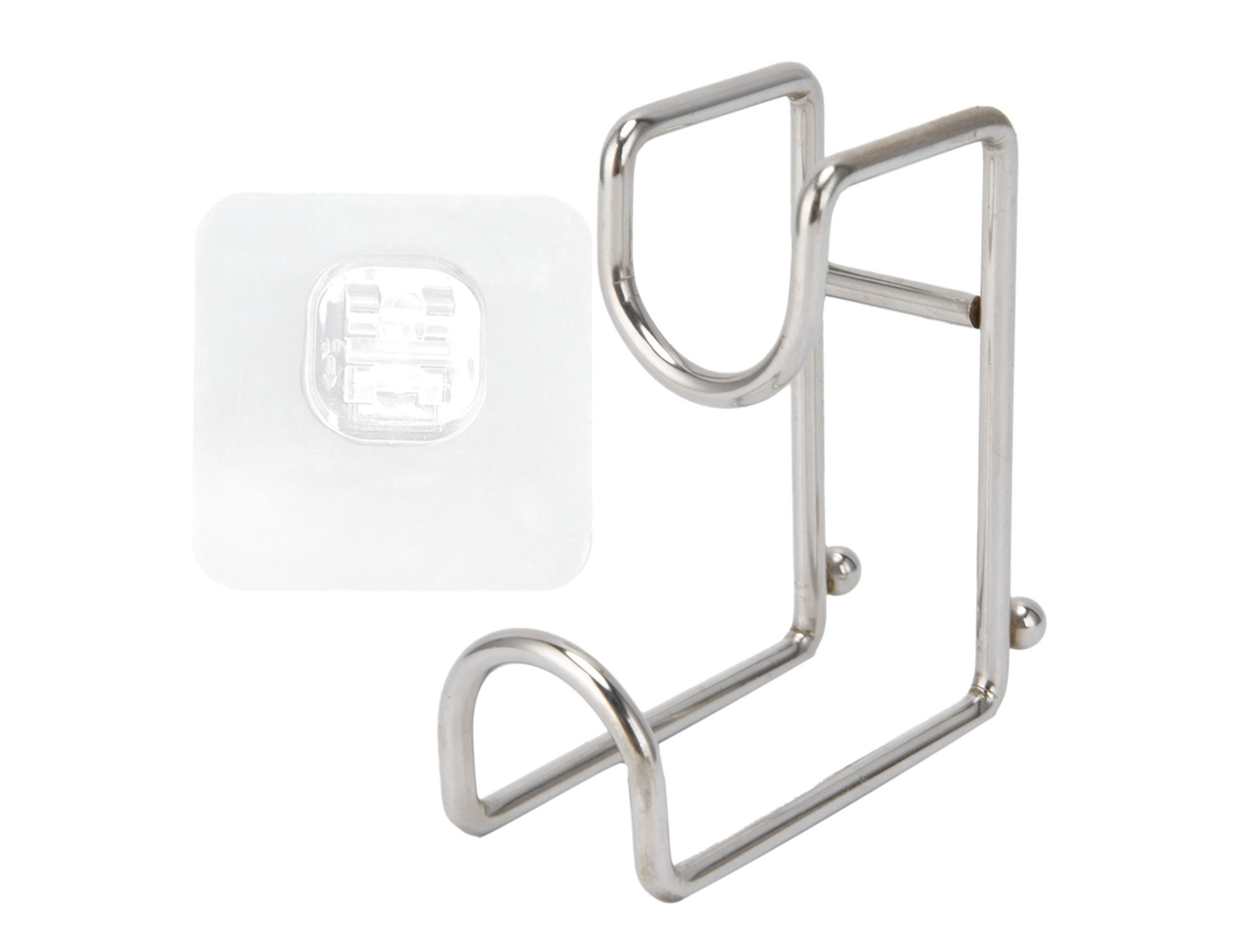 Gancho adhesivo reutilizable (no requiere taladro) para baño y cocina.