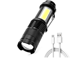 Linterna Led Incorporada Usb Recargable 600 Ma Batería De Litio Ipx-4 Impermeable Camping Home (negro)