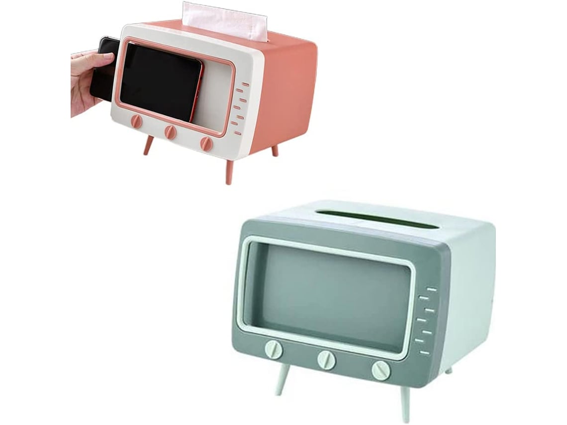 Soporte Para Teléfono Tv Y Caja De Pañuelos (soporte Para Visualización De Teléfono, Almacenamiento De Pañuelos De Escritorio)