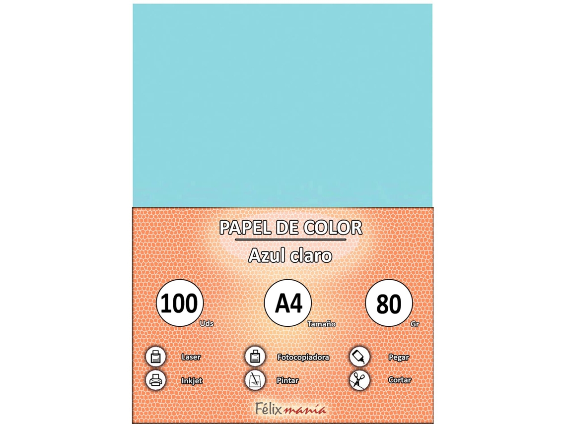 80Gr A4 Papel Azul Claro 100 Hojas