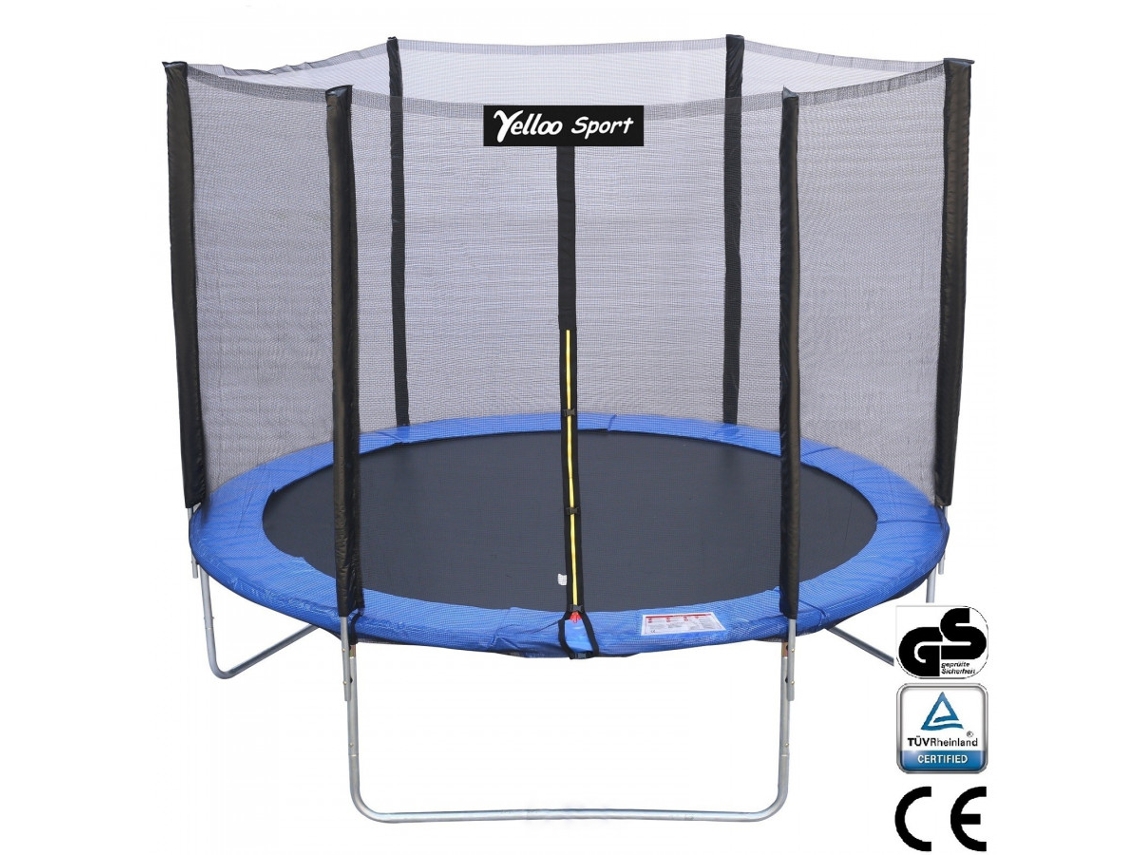 Trampolín infantil para jardín, con certificación CE, TUV y GS de Yelloo (245 cm de diámetro, azul)
