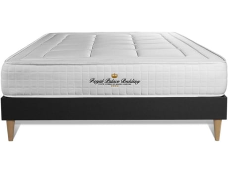 Conjunto de Somier Negro + Colchón ROYAL PALACE BEDDING Balmoral (135x190 cm - Espuma Viscoelástica)