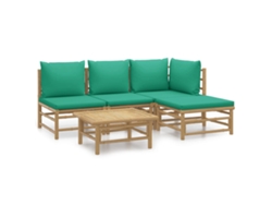 Maison Exclusive - Set De Muebles De Jardín 5 Piezas Bambú Con Cojines Verde