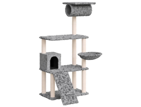 Rascador Para Gatos VIDAXL Con Postes De Sisal Gris Claro 131 cm