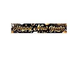 Letrero Happy New Year de tela de 290x50 cm