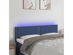 Cabecero Con Led De Tela Azul 144x5x78/88 Cm