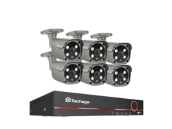 Sistema de cámaras de vigilancia, resolución 4k, fácil acceso móvil, 8 canales, 5 MP, 6 cámaras OEM