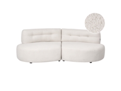 Beliani Sofá 3 Plazas Laerdal De Bouclé Blanco Crema 210x105x68