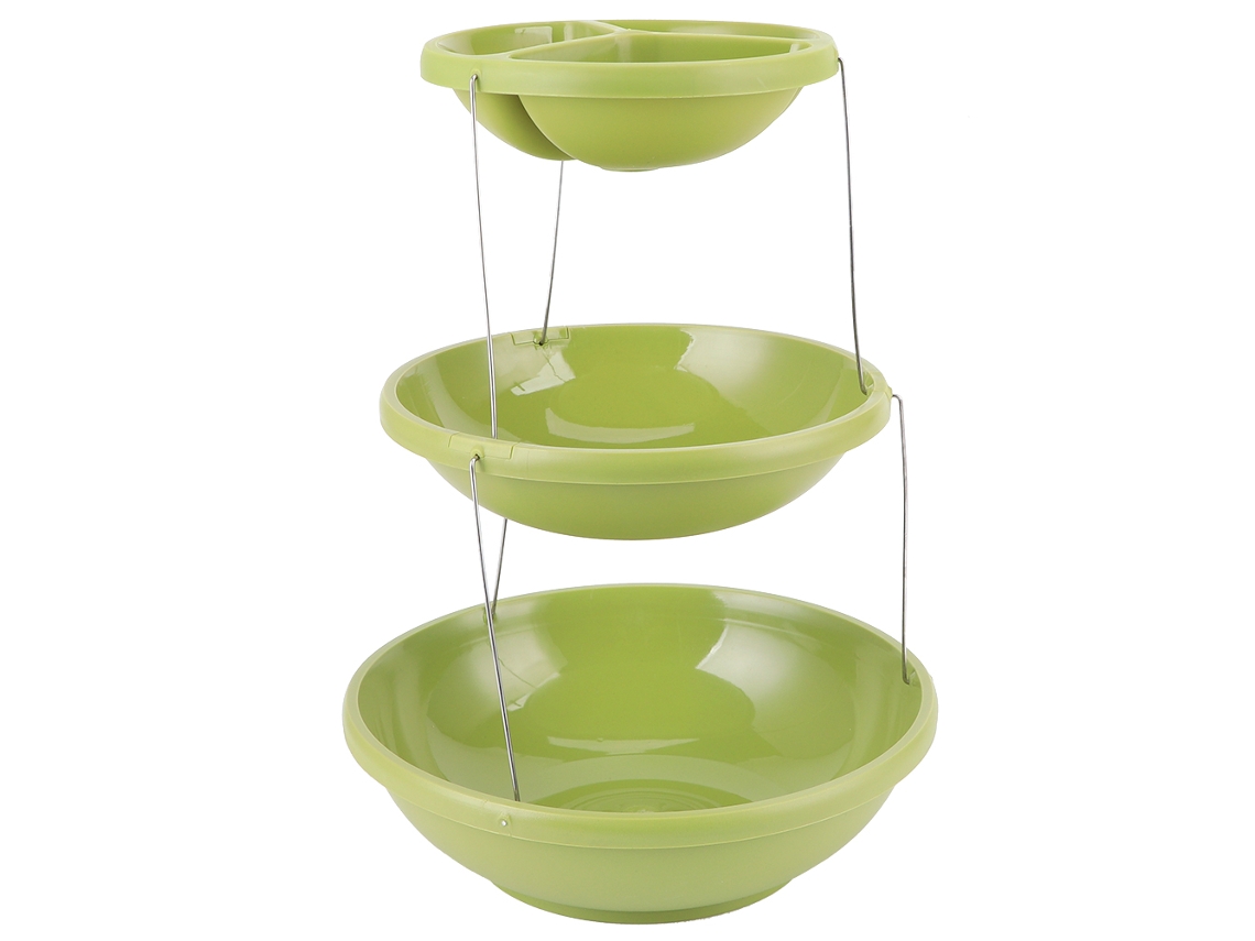 Estandar Giratorio De 3 Niveles Para Mostrar Y Almacenar Pasteles, Frutas Y Postres Herramienta De Cocina Verde
