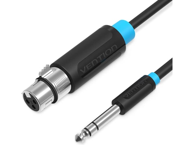 Cable de audio VENTION Jack 6.5mm Macho Stéreo para XLR hembra de 1 metro - negro