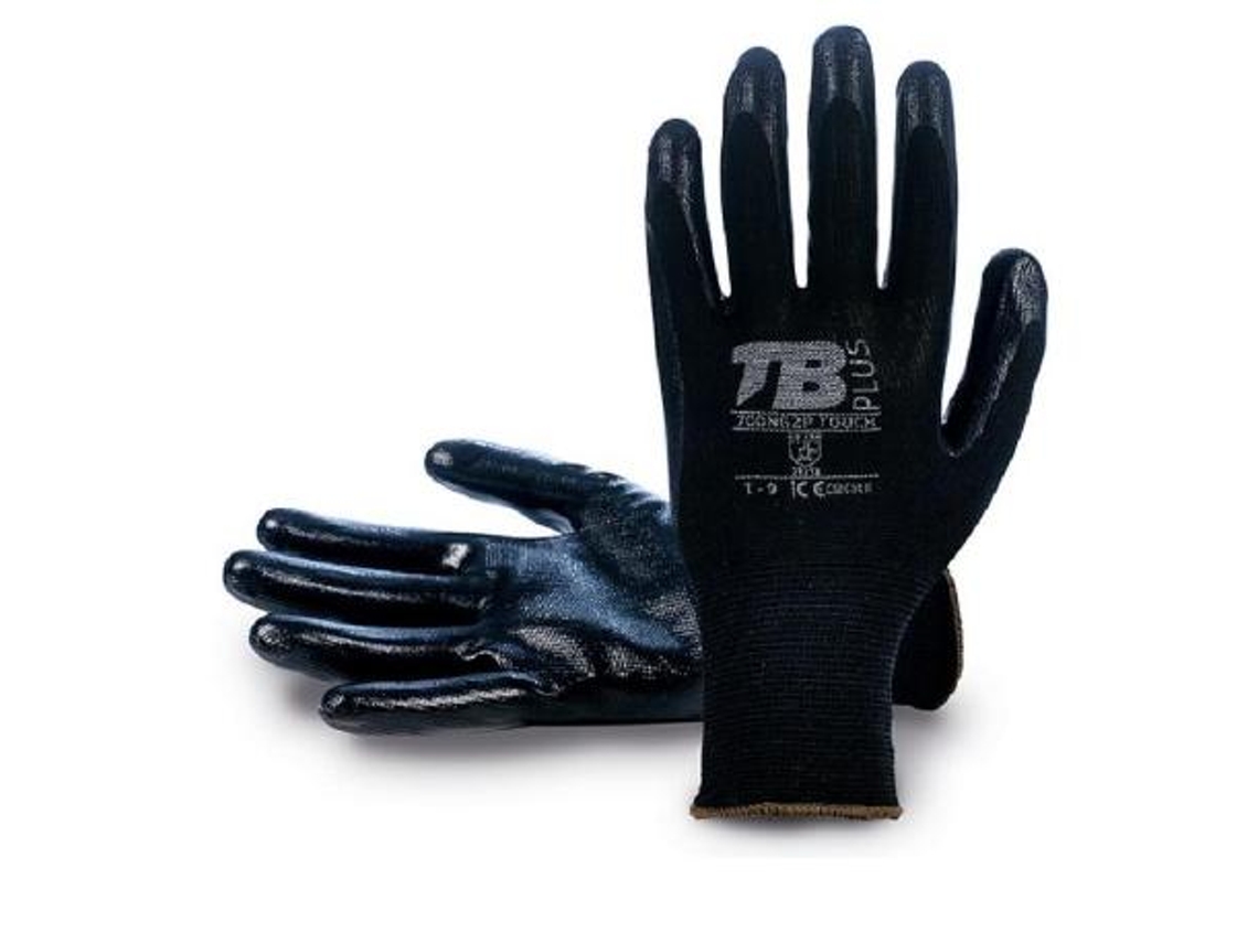 Guante poliester palma nitrilo negro 700ng2p touch talla 7-10 t/guante talla s-7