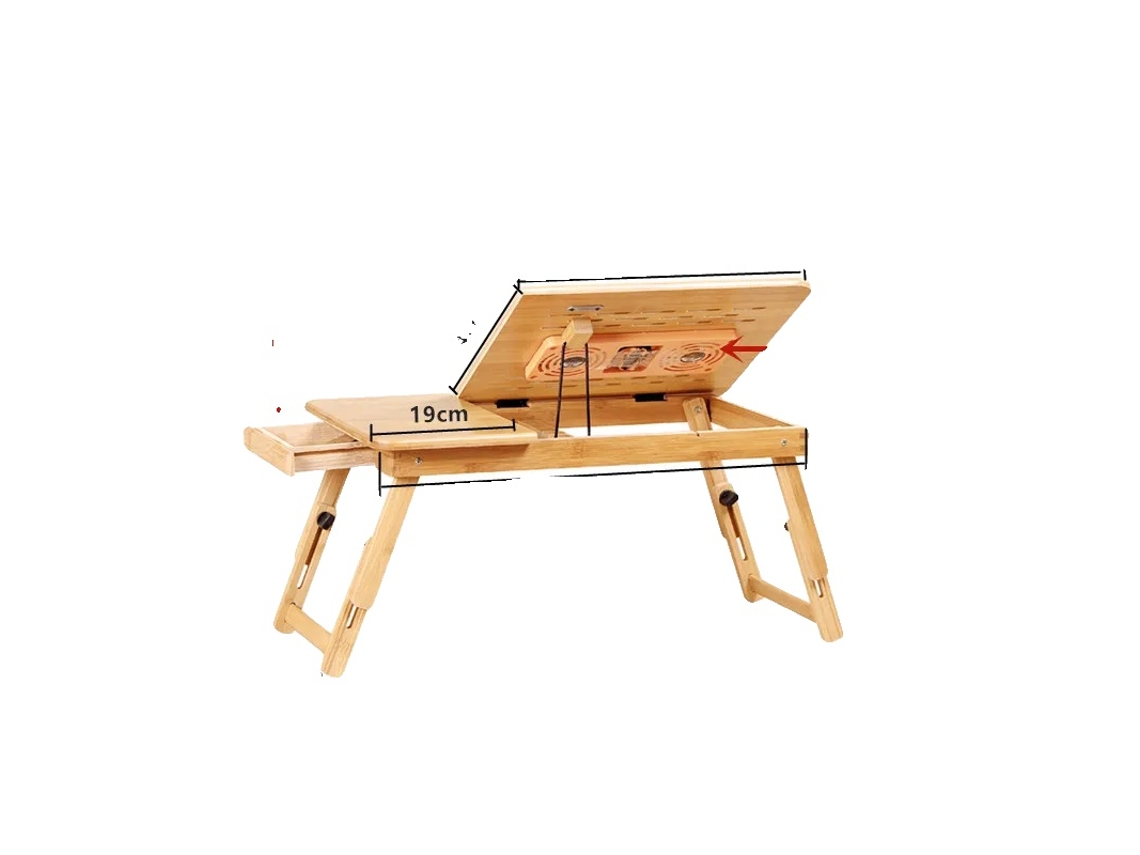 Escritorio plegable para ordenador, ideal para el hogar. Diseño ligero, materiales ecológicos y amplio cajón con ventilador.