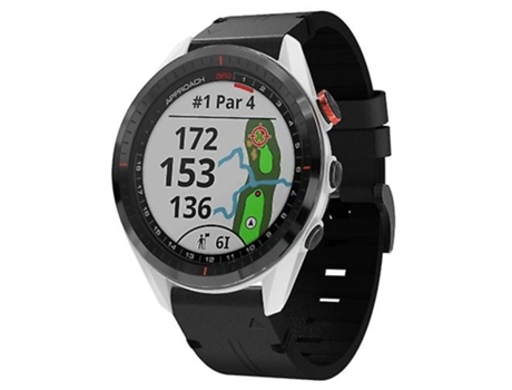 Correa para Garmin Approach S62 22 mm Cuero Correa de Reloj con Hebilla de Acero Negro VENISYMLIS
