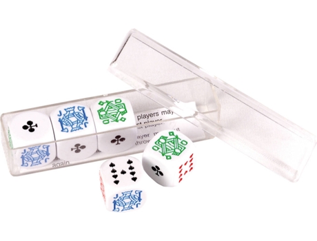5 dados de póquer de 16mm en caja