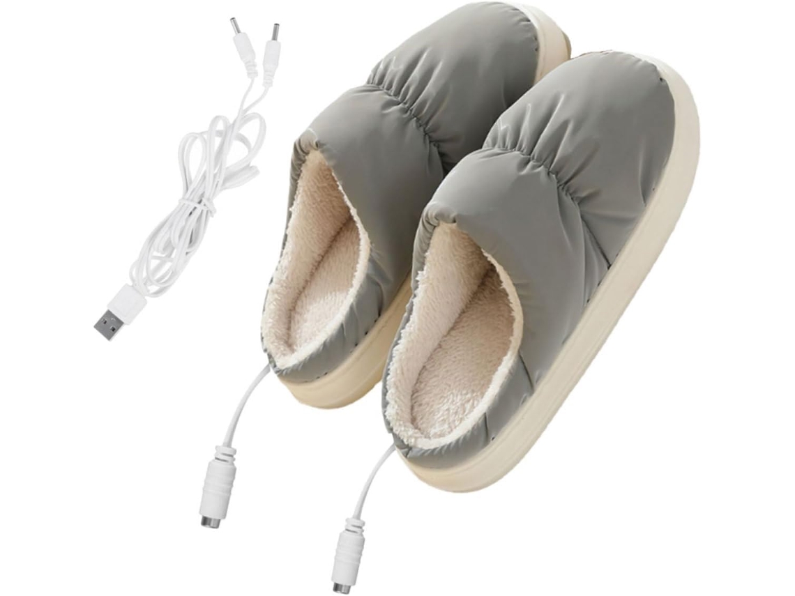 Zapatos Reutilizables De Felpa Suave Con Calefacción Usb Para Invierno, Calentamiento Rápido, Seguros.