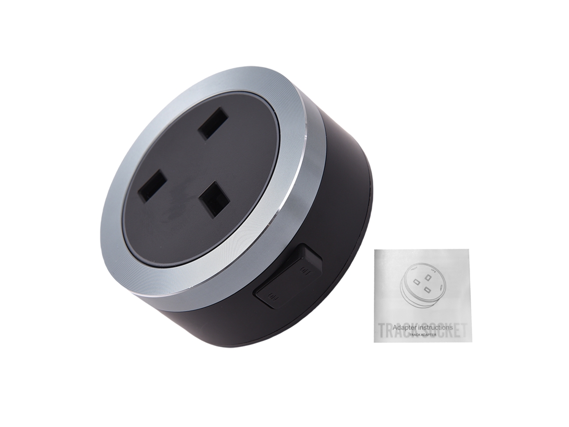 Adaptador Eléctrico Para Raíles De 3250 W, Enchufe Británico, 13 A, Con Led Azul, Diseño Compacto Y Fácil Instalación.