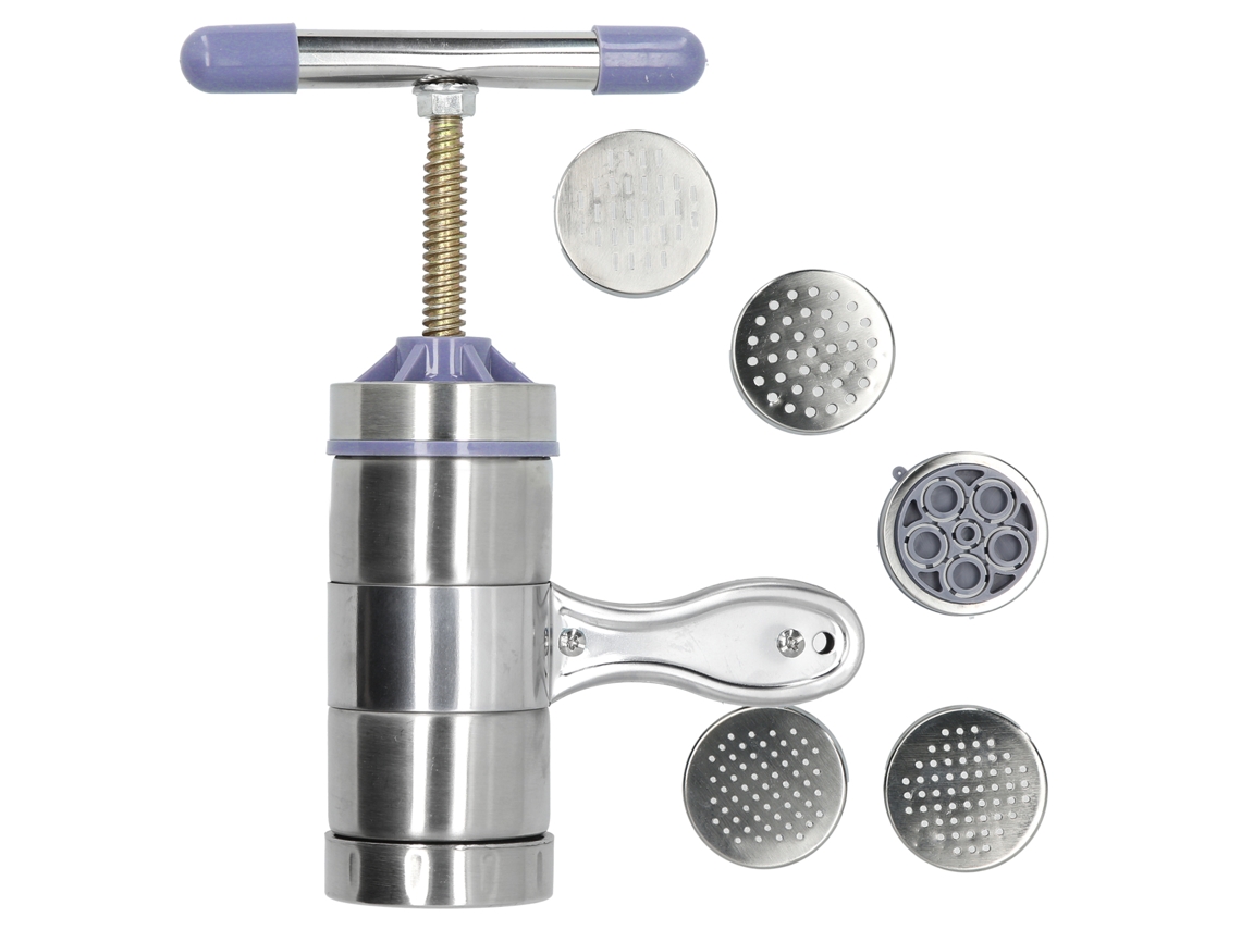 Máquina manual para hacer pasta de acero inoxidable con 5 cabezales de molde