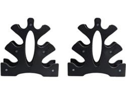 Soporte para mancuernas de 2 piezas, color negro, para uso doméstico.