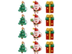 12 Llaveros Navideños 3d Adorables, Colgantes De Papá Noel Para Mochilas, Regalos