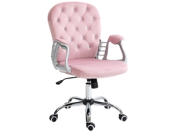 Silla De Oficina Ajustable De Terciopelo Rosa