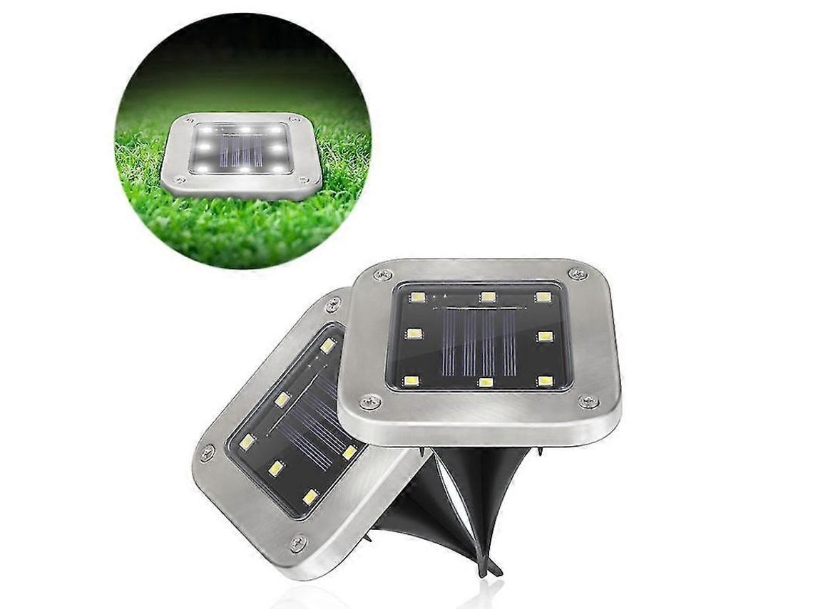 Rebe-lámparas Solares Enterradas Exteriores Impermeables 8led Ip65 Decoración Jardín Patio Blanco Acero Inoxidable Abs